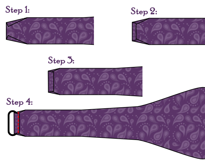 Three steps to fold, one step to sew